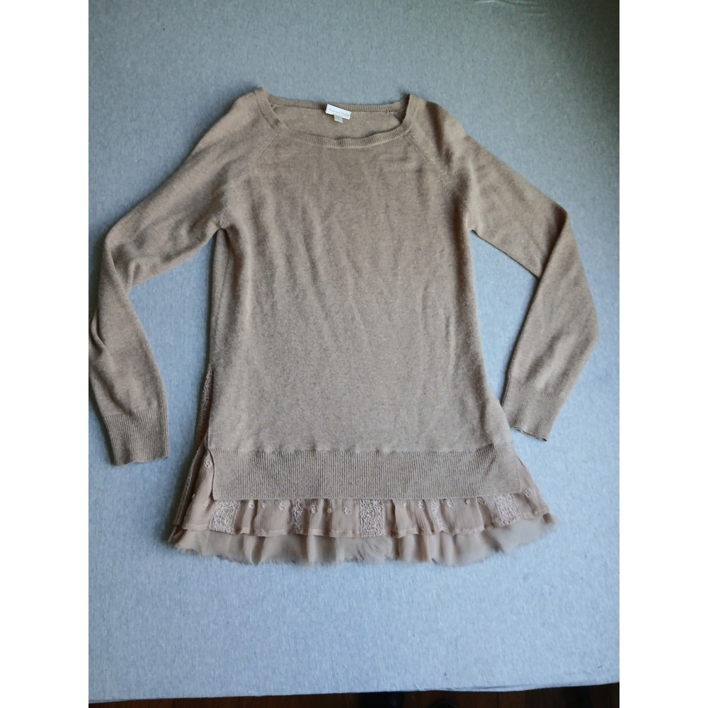 Garnet Hill  Sweater Small 100 Cashmere Cozy Capsule Layers Lagenlook Boho